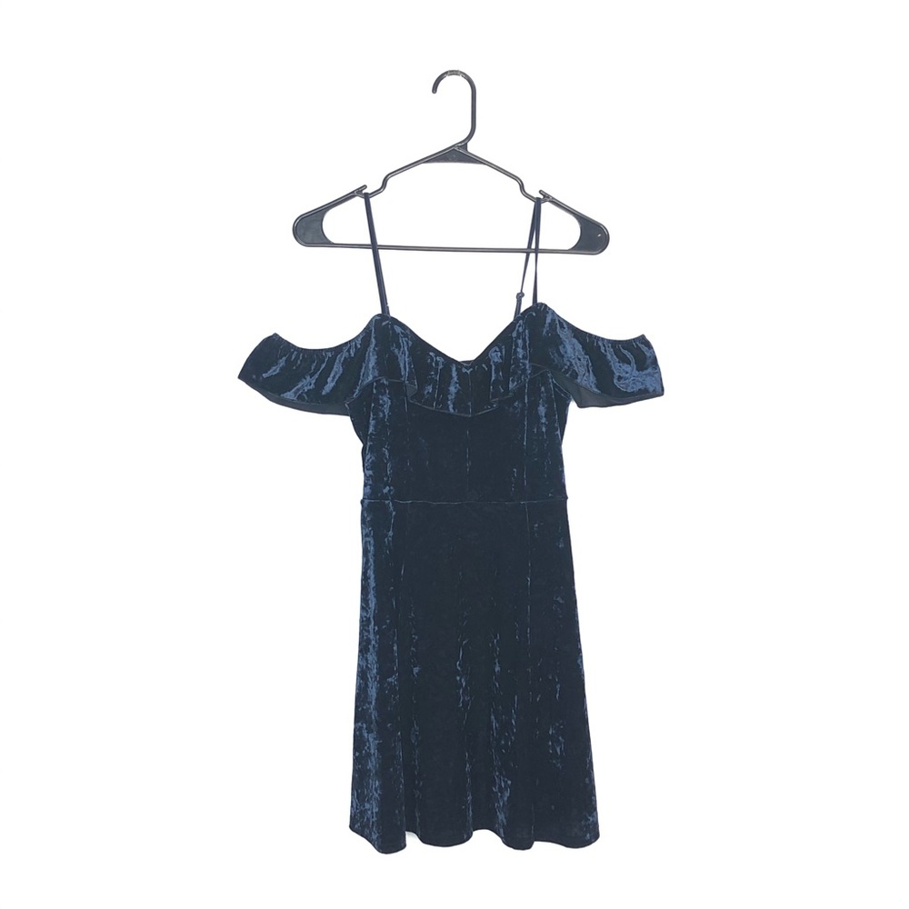 American Eagle Crushed Velvet Cold Shoulder Dress